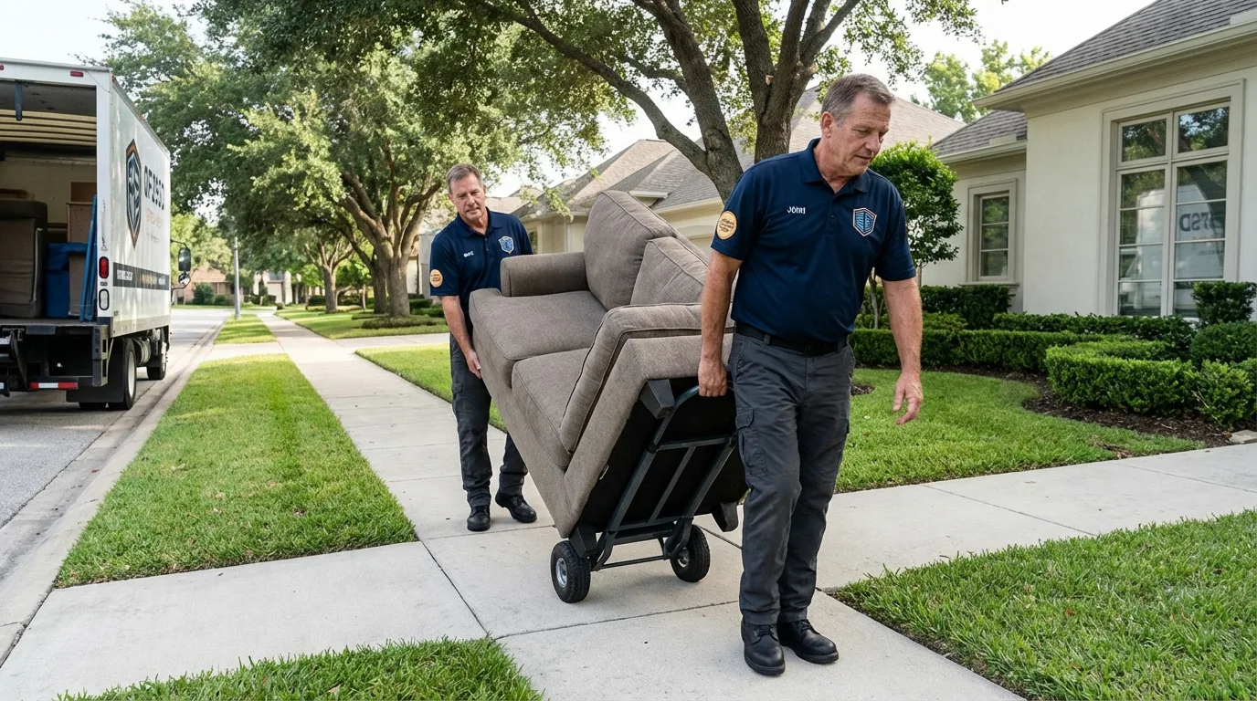 Local residential moving crew loading furniture in Watervliet, NY